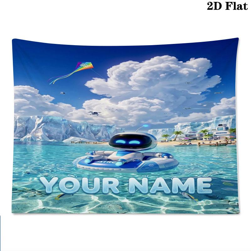 ASTRO BOT Custom Name Wall Tapestry Aesthetic Wall Hanging Printed Fabric Blanket Decorative Tapestries for Bedroom Living Room Home Decor