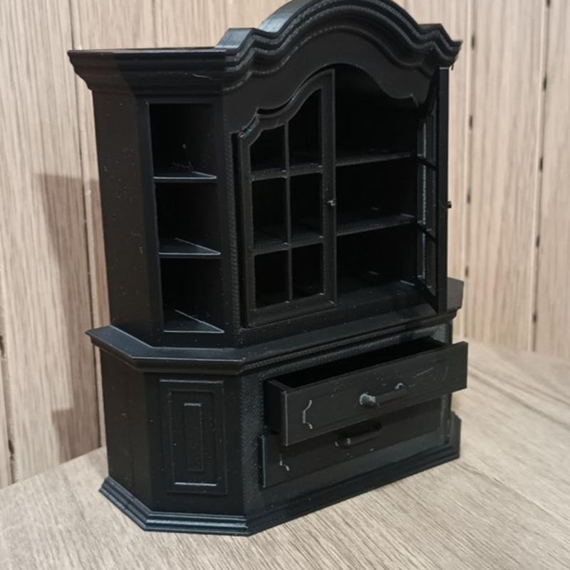 Solid Plastic Mini Cabinet Bookshelf Model Dollhouses Accessories For Bedroom Kitchen Living Room Tiny House Decoration