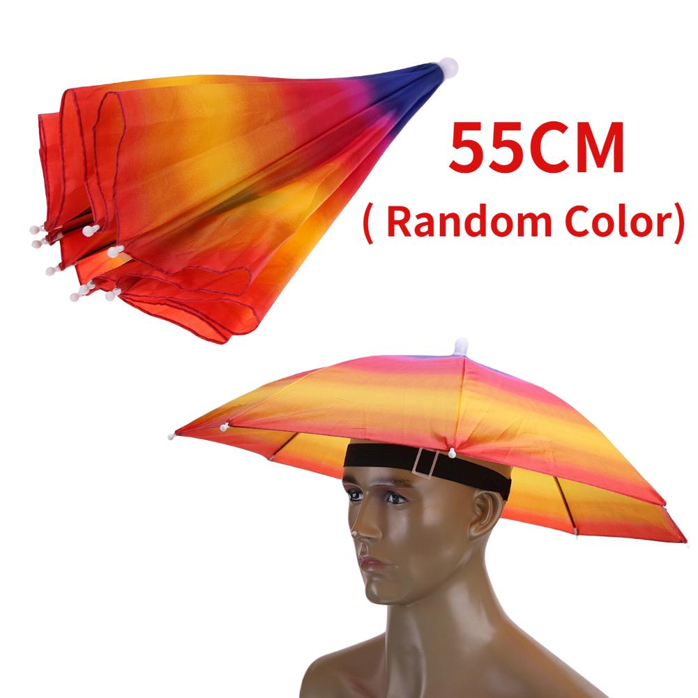 Outdoor Use Foldable Head Umbrella Hat Headwear Sun Cap Anti-Rain Anti-Sun Fishing Golf Biking Hiking Camping Shade Umbrella Hat