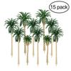 15Pcs Plastic Cement Landscape Model Tree Green Scenery Coconut Palm Trees Miniature Garden Accessories Artificial
