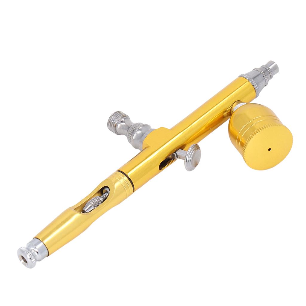 Airbrush 0.3mm Nozzle 6cc Fluid Cup Gold Air Brush Set for Furniture Repair Cake Decoration Wall Painting