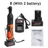 Cheie electrică de 3/8" cu clichet fără fir Schelă reîncărcabilă 42V 90N.m Instrument cheie cu unghi drept cu încărcător de baterie 1/2