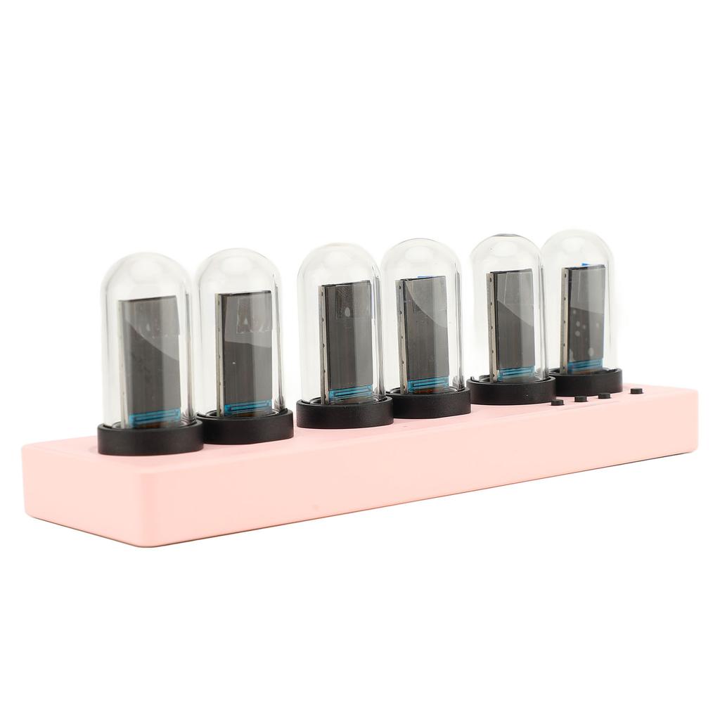 Tube Clock Kit Wireless Control with 6 Bit LCD Screen 12 24 Hours RGB Backlit Desktop Decoration