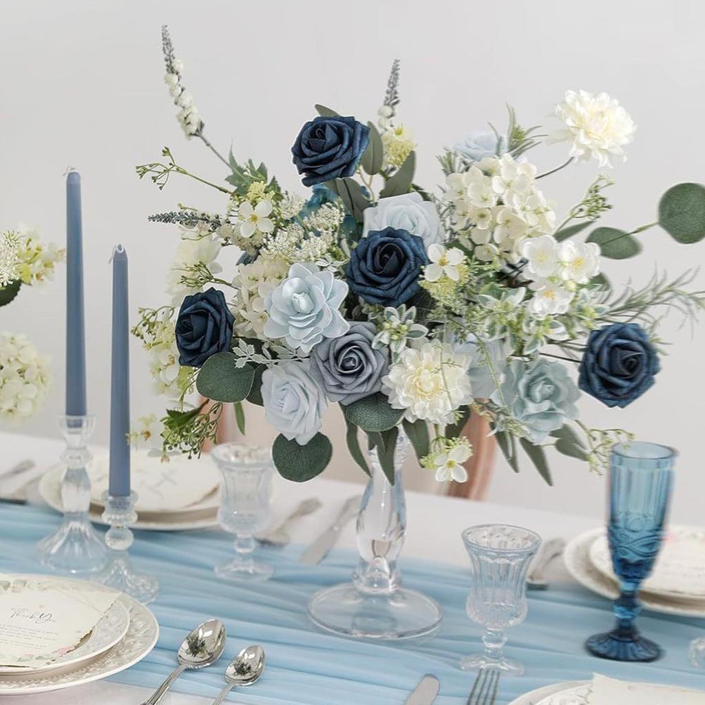 Simulierter Blumenkasten Geburtstag Heiratsantrag Blumenkopf mit Stiel Hochzeit Braut Blumen halten Atmosphärendekoration Blumen 1 Box