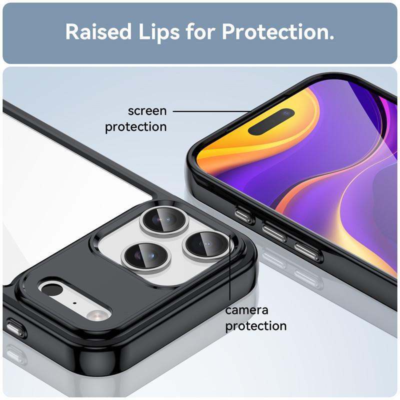 For iPhone 17 Pro Max Case iPhone 17 Air iPhone 17 Pro Max Cover Bumper Shockproof Clear PC + Silicone Protective Phone Cover