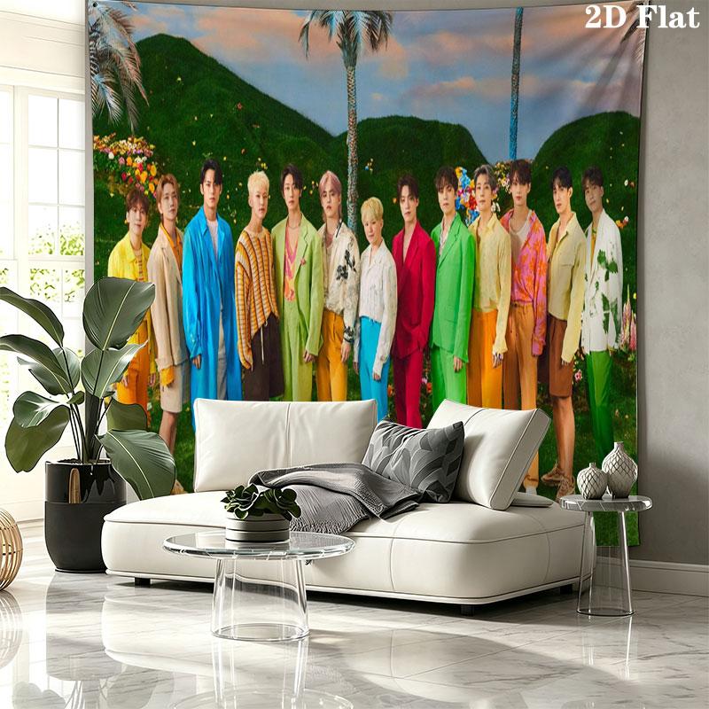 SVT Wall tapestry, aesthetic printed fabric blanket, suitable for bedroom, living room, and home decor.