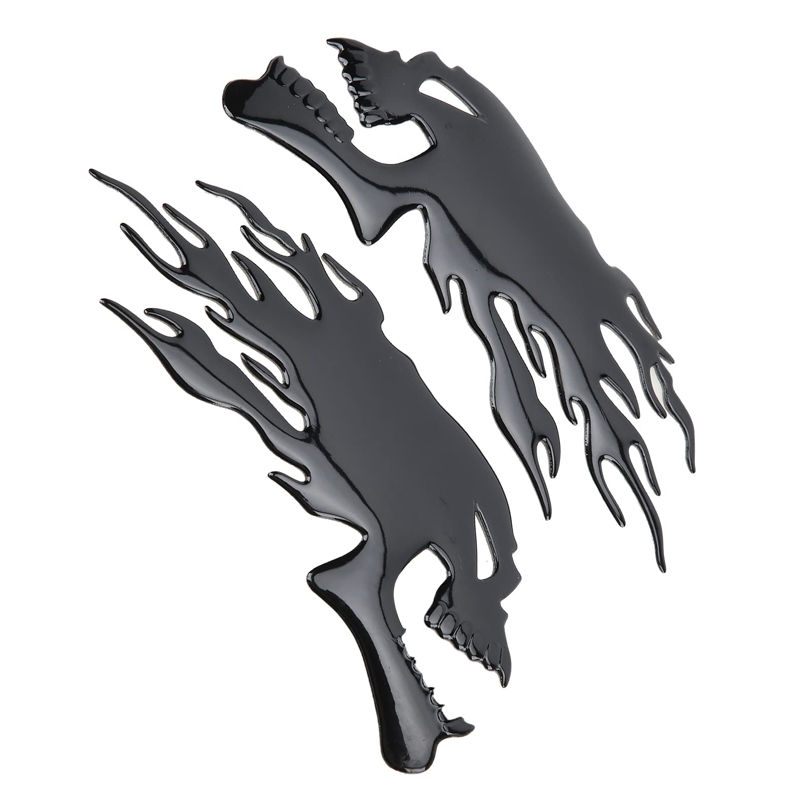 Keenso Fire Skull Fuel Tank Sticker, Set of 2, Waterproof, чёрный