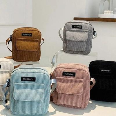 6 Farben Kord-Schultertasche Damen Herren Kord-Umhängetasche Niedliche Kleine Handtaschen Lässige Outdoor-Umhängetaschen