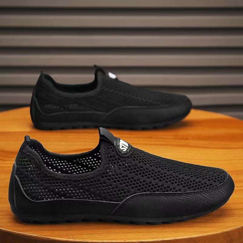 Men's Lightweight Breathable Flyknit Mesh Casual Shoes for Work and Driving