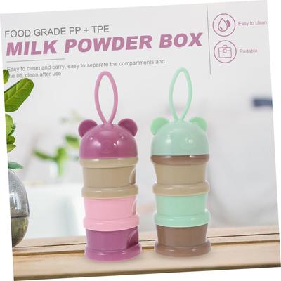 Portable Milk Powder Dispenser Set Of 2 Three Layer Storage Case For Dispenser Detachable