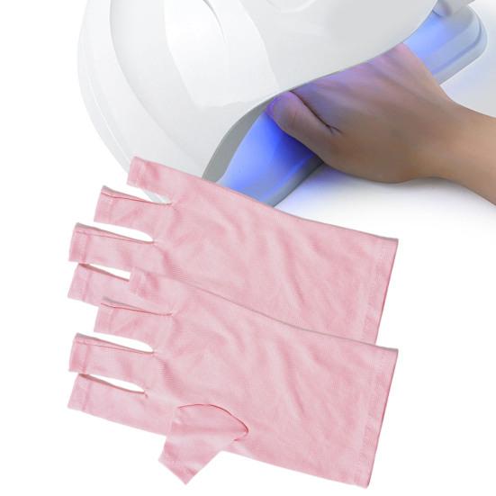 Yousheng 1 Pair Fingerless Nail Gloves Elastic Breathable Professional Nail Art Skin Care Polyester Nail Lamp Light Anti UV Gloves Manicure Tools
