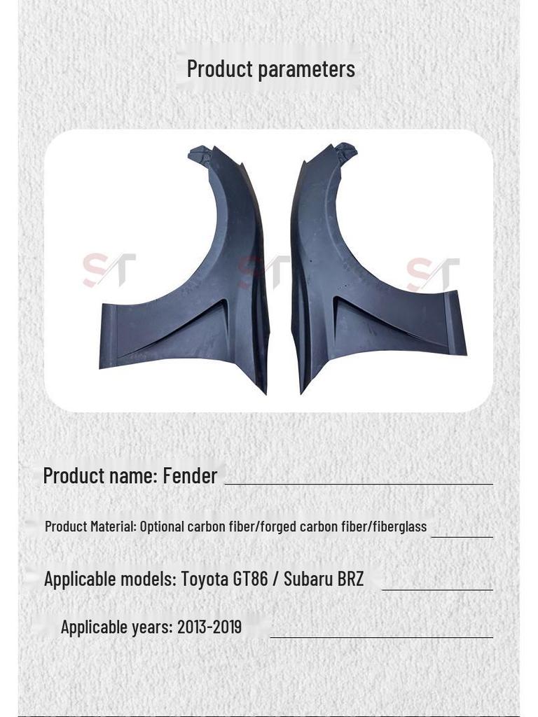 Carbon Fiber Fender Flares Kit for Toyota GT86/Subaru BRZ