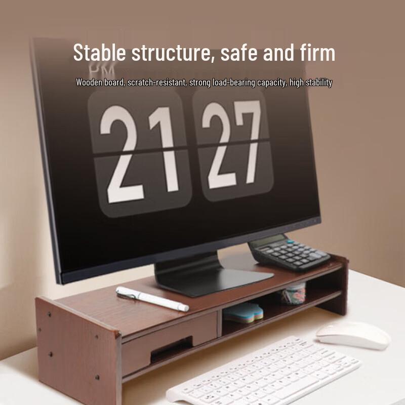 Multifunctional Monitor Riser with Storage Drawer