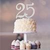25 Cake Topper Glitzernde Kristall-Strasssteine Cake Topper Kuchen Dekoration für 25. Geburtstagsfeier oder oder 25. Hochzeitstag