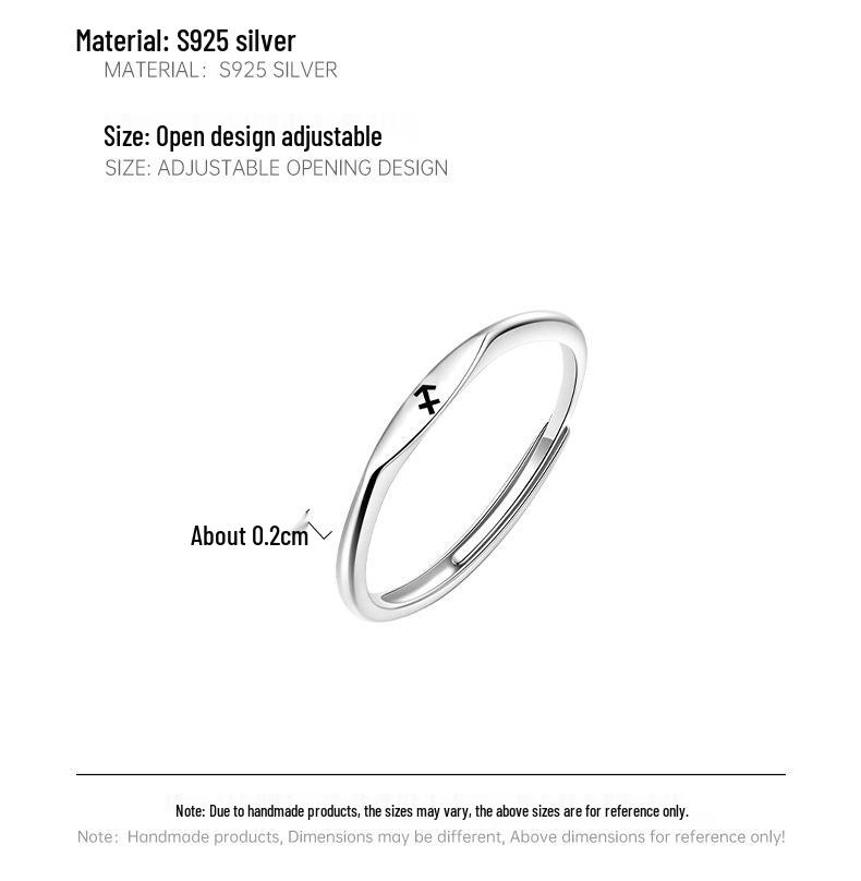 Bague Réglable en Argent S925 Arbre Banyan Constellation Scorpion pour Femme