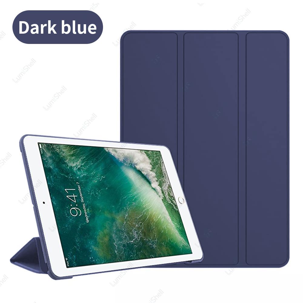 Étui à rabat triple pli pour iPad 5ème 6ème génération 9,7 pouces, pour iPad Air 2/1 9,7 Coque souple en silicone PU Housse de protection