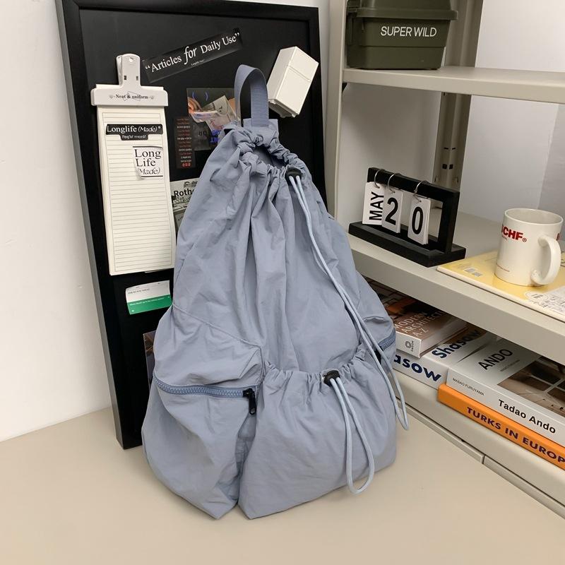 Schoolbag backpack new Japanese lazy wind drawstring lightweight backpack men's and women's large-capacity student schoolbag tide