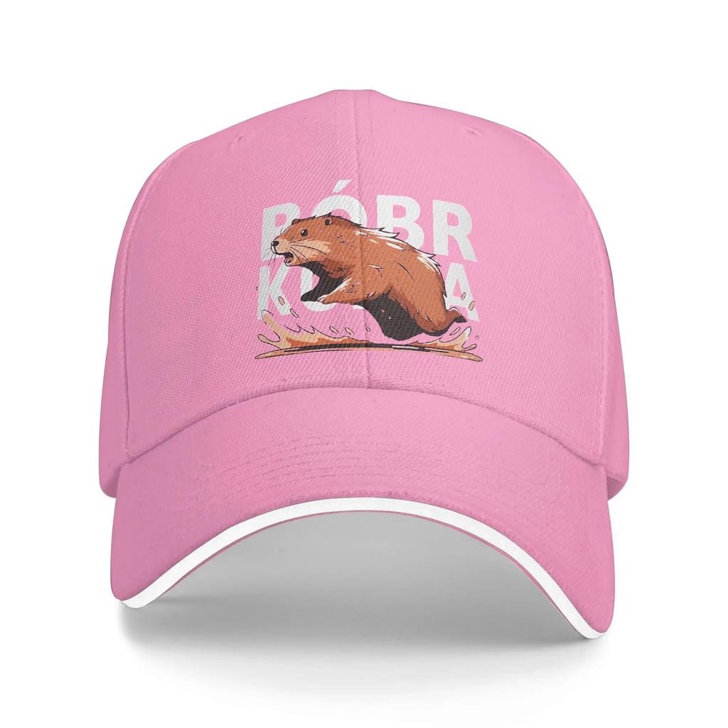 Summer Casual Baseball Cap Synthwave Polish Beaver Meme Bobr Bober Kurwa Outdoor Sport Hot Sale  Fitted Retro Baseball Caps