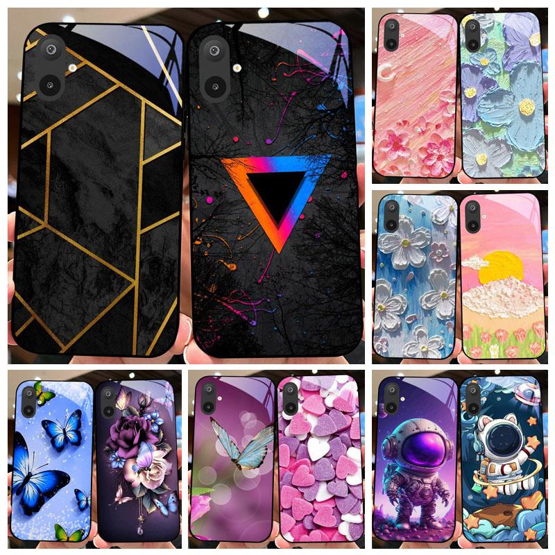 Luksusowe etui ze szkła hartowanego do Samsunga A06 A16, twarde etui ze szkła PC do Samsunga Galaxy M06 F06 M16 F16, odporne na wstrząsy