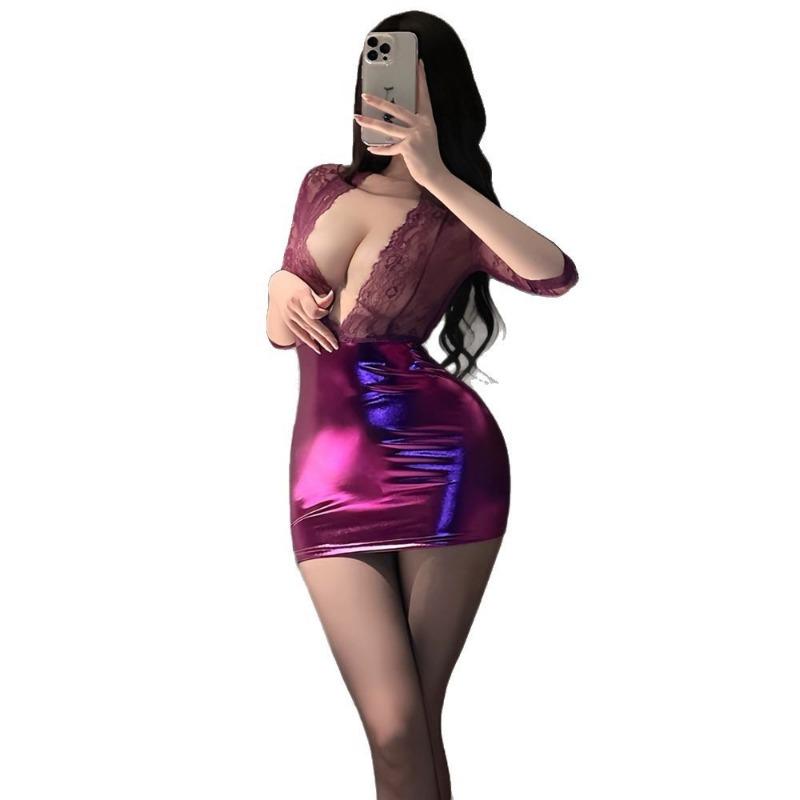 Large size fat M sexy underwear hip skirt sexy free secretary uniform temptation small chest pajamas pure desire