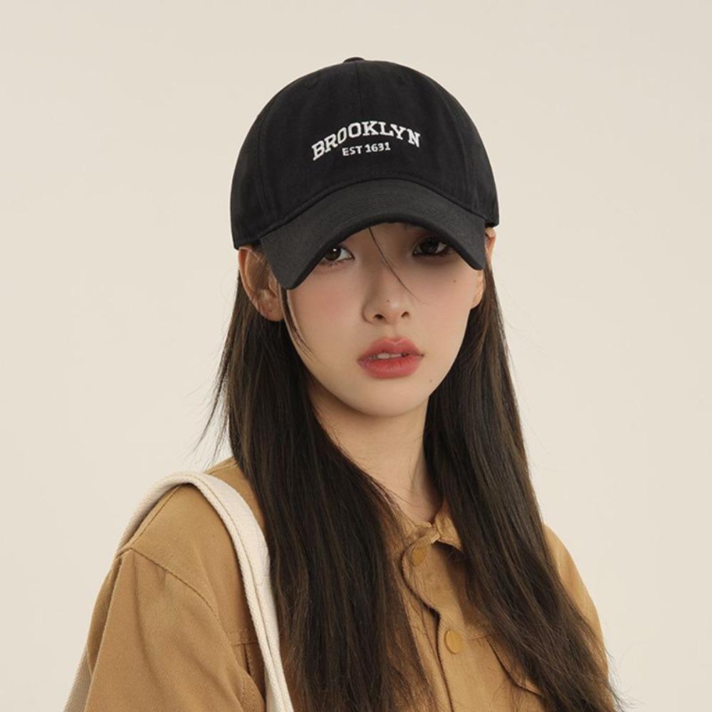 Breathable Embroidered Letter Peaked Cap Anti-UV Women Sunshade Hat Men Baseball Hat  Spring