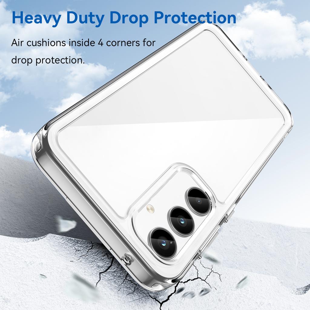 For Samsung Galaxy A35 5G Case Crystal Clear Phone Cover with Electroplated Buttons (Big Rear Lens Hole)