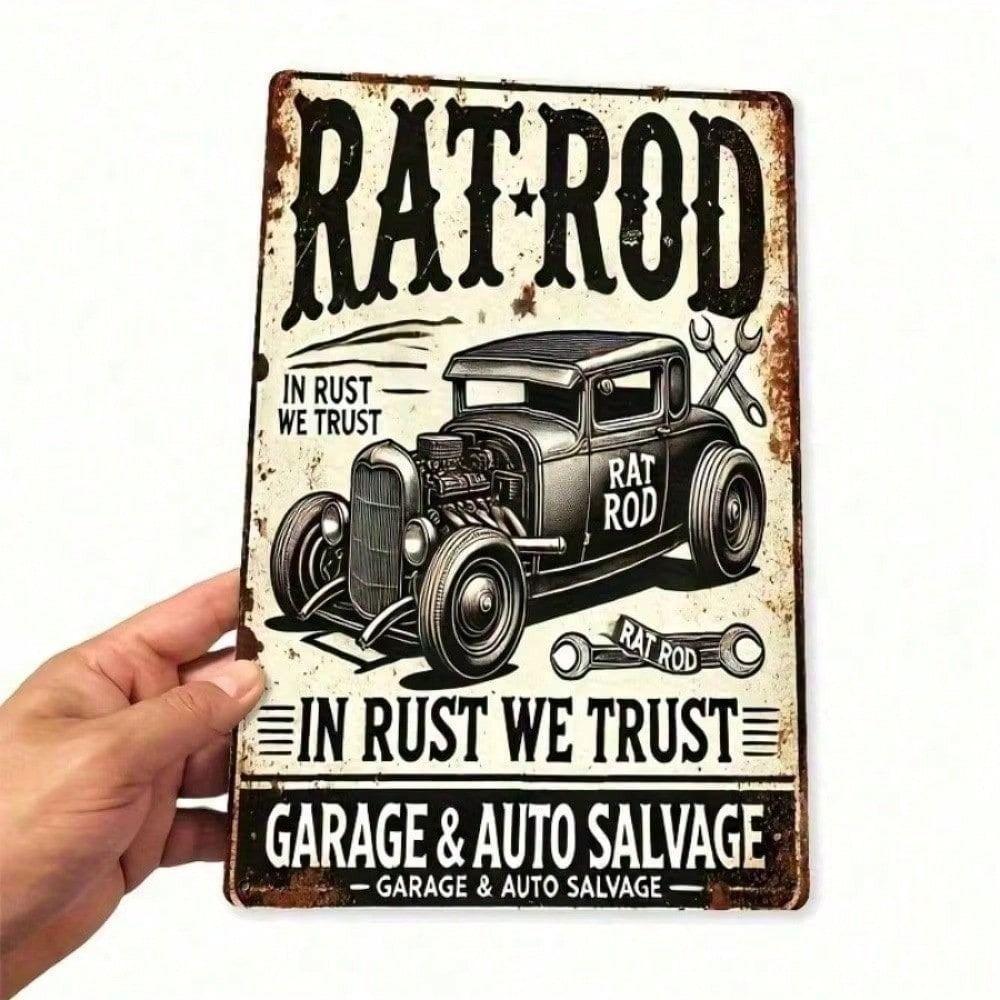 Vintage Metal Wall Art Garage Sign Heavy Duty Iron Poster Decor 20x30 Inch