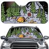 Car Sunshade with Outdoor Camping Design - Customizable Front Windshield Cover