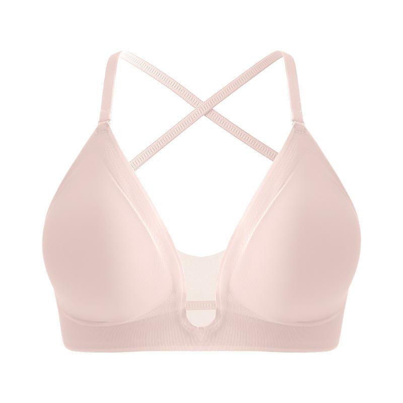 European Size Women's Multifunctional U-Shaped Mesh Underwear Women's Cross-Back Suspender Bra