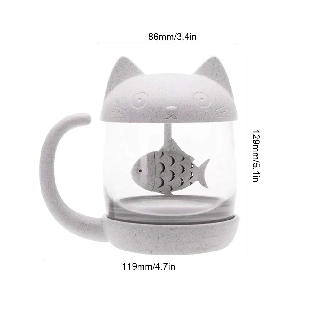 1PCS Meow Mai Xiang Cartoon Glass Filter Cup Wukong Creative Tea Cup Bubble Tea Cup Kawaii Bottle Mugs Coffee Cups