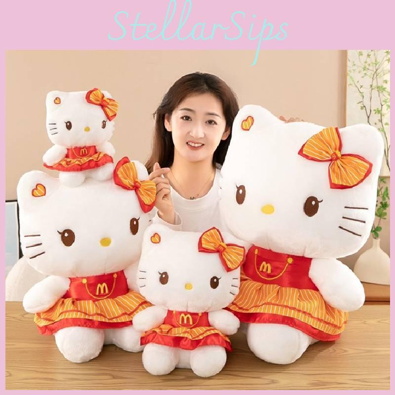 Adorable Kt Cat Plush Doll In Charming Red Dress Perfect For Kids Collectibles