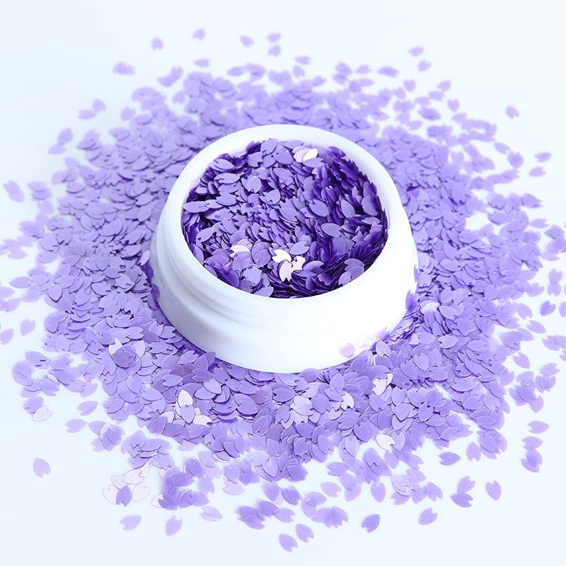 Garrafa plana primavera flor de cerejeira pétala unha glitter macaron 12 cores PET irregular decoração de unhas remendo DIY suprimentos para unhas