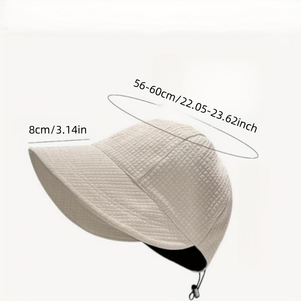 1pc Women's Sun Hat, Wide Brim, Adjustable Drawstring, Foldable, Casual Style, Woven, Outdoor Beach Fishing Mountaineering Hat