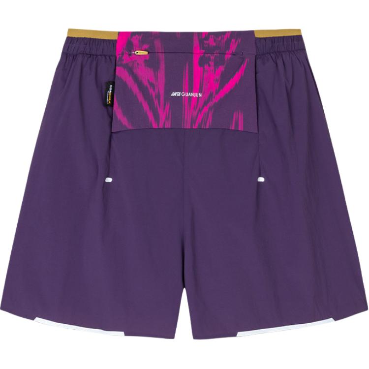 Anta Champion All-Weather Series Printed Color-Block Mid-Rise Breathable Casual Shorts Women Shorts Crimson-Purple 162430501-2
