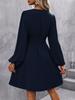Asymmetrical Lantern Sleeve Ruffle Dress