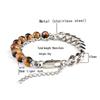 Stainless Steel Black Agate Men's Bracelet - New Chinese Style Jewelry