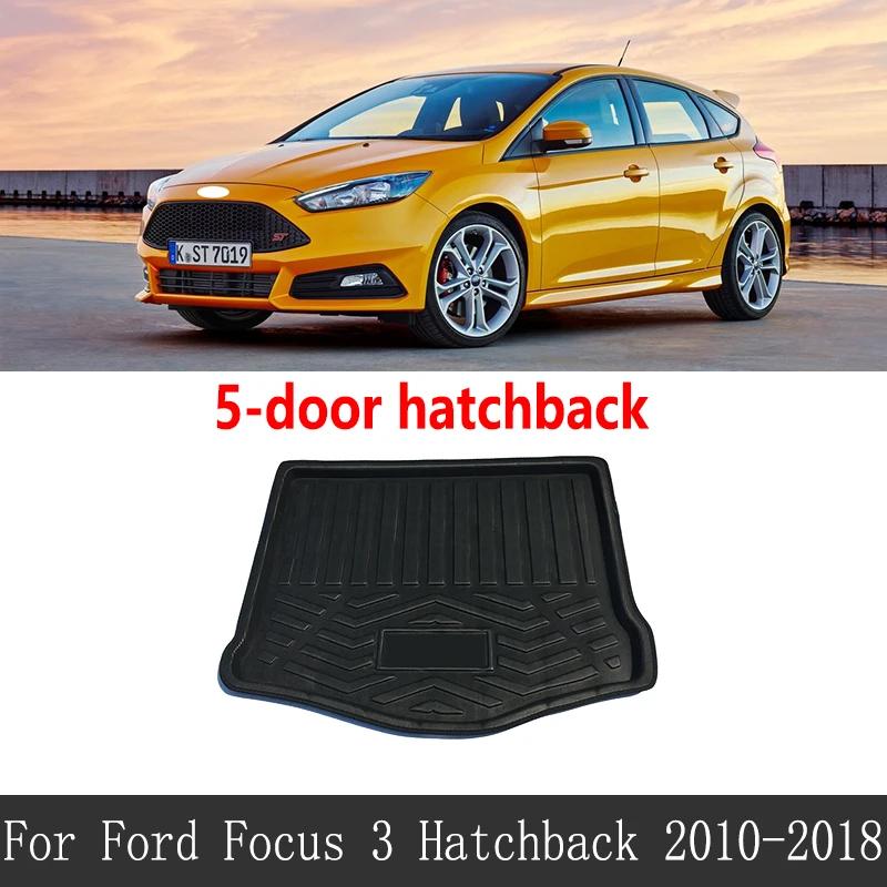 Car Rear Trunk Mat Covers For Ford Focus MK3 C346 2010~2018 2015 2016 Auto Luggage Tray Boot Cargo Carpet Liner Pad Accessories
