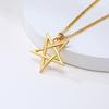 Collane Stella di David per Uomini Ragazzi, Collana con Ciondolo Stella a Cinque Punte in Acciaio Inossidabile Impermeabile, Gioielli Amuleto Retro Regali