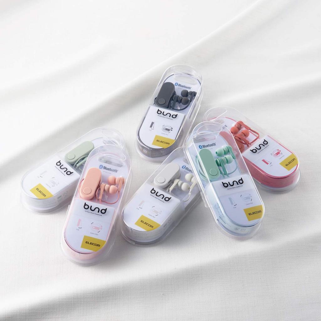 ELECOM Wireless with Shell Earphones, Bluetooth, Retractable, Clip, Pink, LBT-HPC17PN