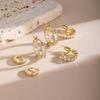 3 Pcs or Pairs Hoop Earrings for Women Trendy Dainty 14K Gold Cubic Zirconia Stud Earrings Stack for Multiple Piercing Jewelry