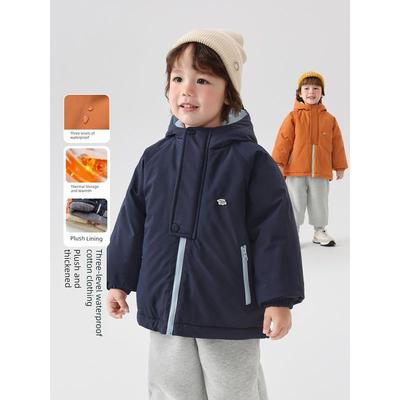 Right European Style Boys' Winter Cotton Jacket, Thickened and Warm, 2025 New Winter Children's Clothing, Baby Warm Top
