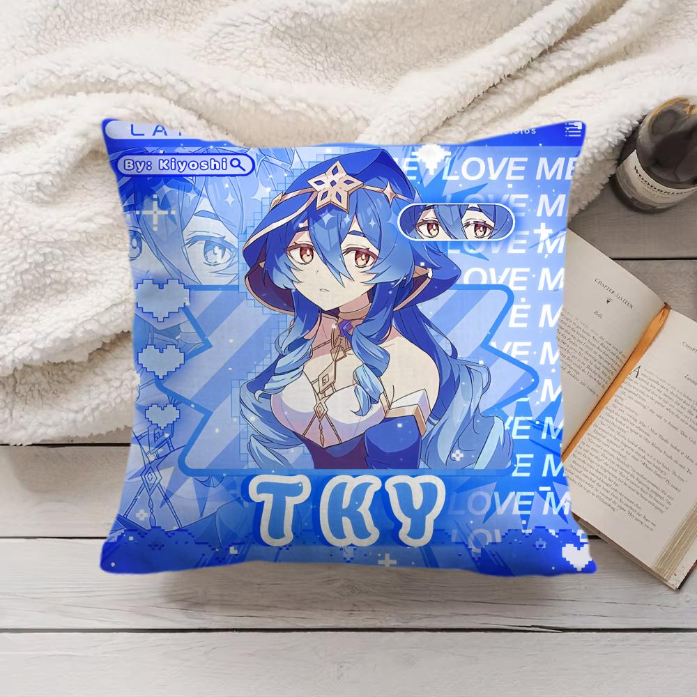 Layla Genshin Impact Cute Cushion Cover Silky Short Plush Invisible Zipper Dustproof Sofa Pillow Case For Home Decor