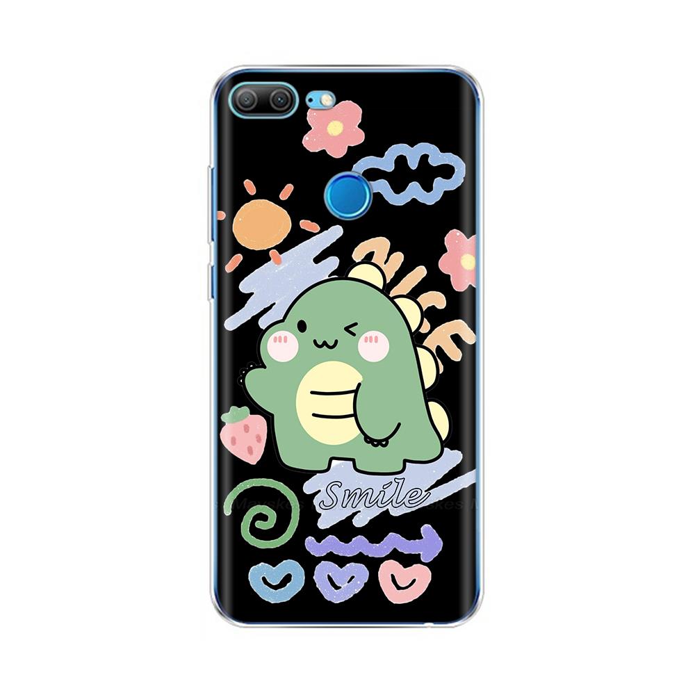 Phone Case For Honor 9 Lite Back Cover for Huawei Honor 9 Lite Cases Transparent Silicon TPU Protective Cats Flower Print Covers