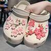 1 Set 3D Flower Shoe Charms Removable Cherry Blossom Shoe Decorations Cute Flower Shoe Accessories for DIY Clogs Decor