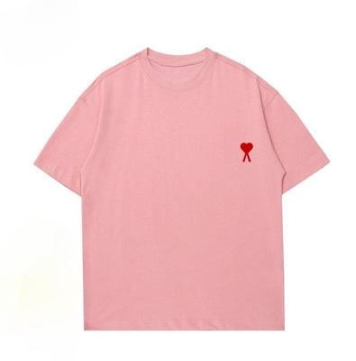 2025 Summer Men Women T Shirt Fashion Cotton Tee Heart Print Short Sleeve Brand Oversized Tshirt Top Luxury
