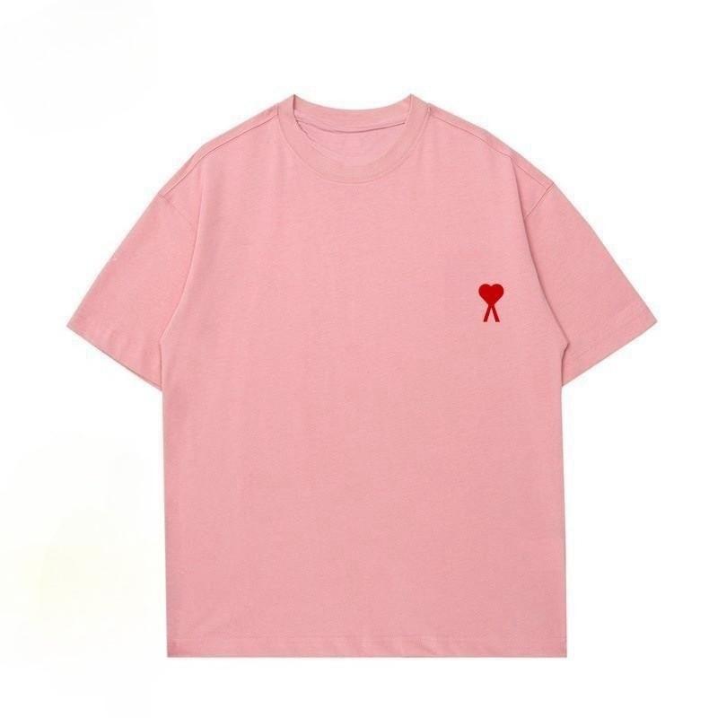 2025 Summer Men Women T Shirt Fashion Cotton Tee Heart Print Short Sleeve Brand Oversized Tshirt Top Luxury