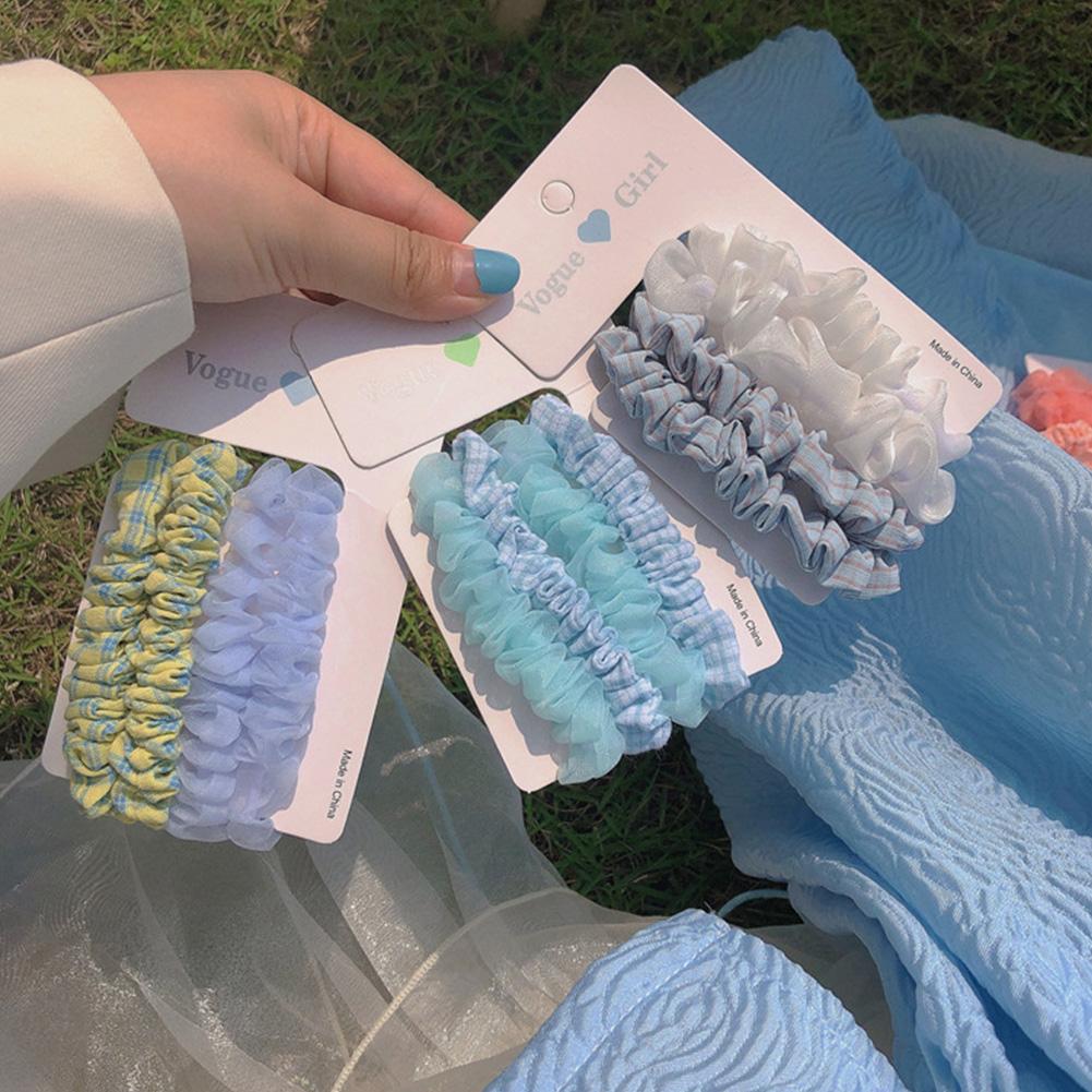 4pcs/set Sweet Colorful Hair Band Simple Temperamental Hair Tie Highly Elastic Rubber Band Headwear Hair Accessory for Women