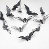 Halloween Decorations 36pcs Large Bats Wall Stickers Decals Decor Halloween Hollow Wall Decals PVC Scary Black Bat Stickers for Fireplace Ceiling