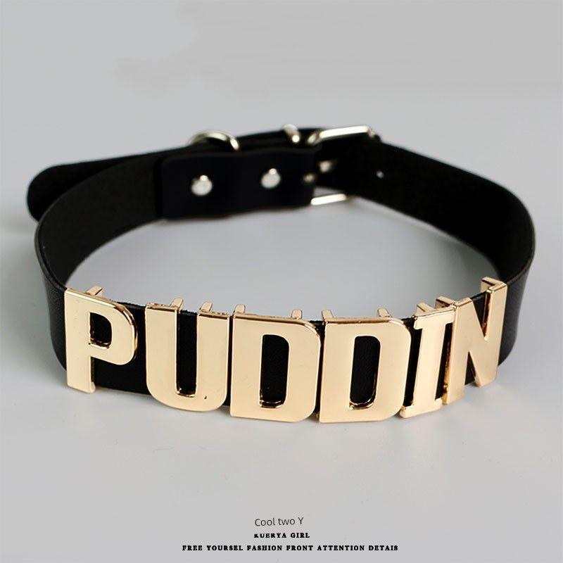

Cool European and American Punk Metal Letter Collar Y2g Millennium Sexy Clavicle Chain Choker Necklace Neck Accessories Tide Black