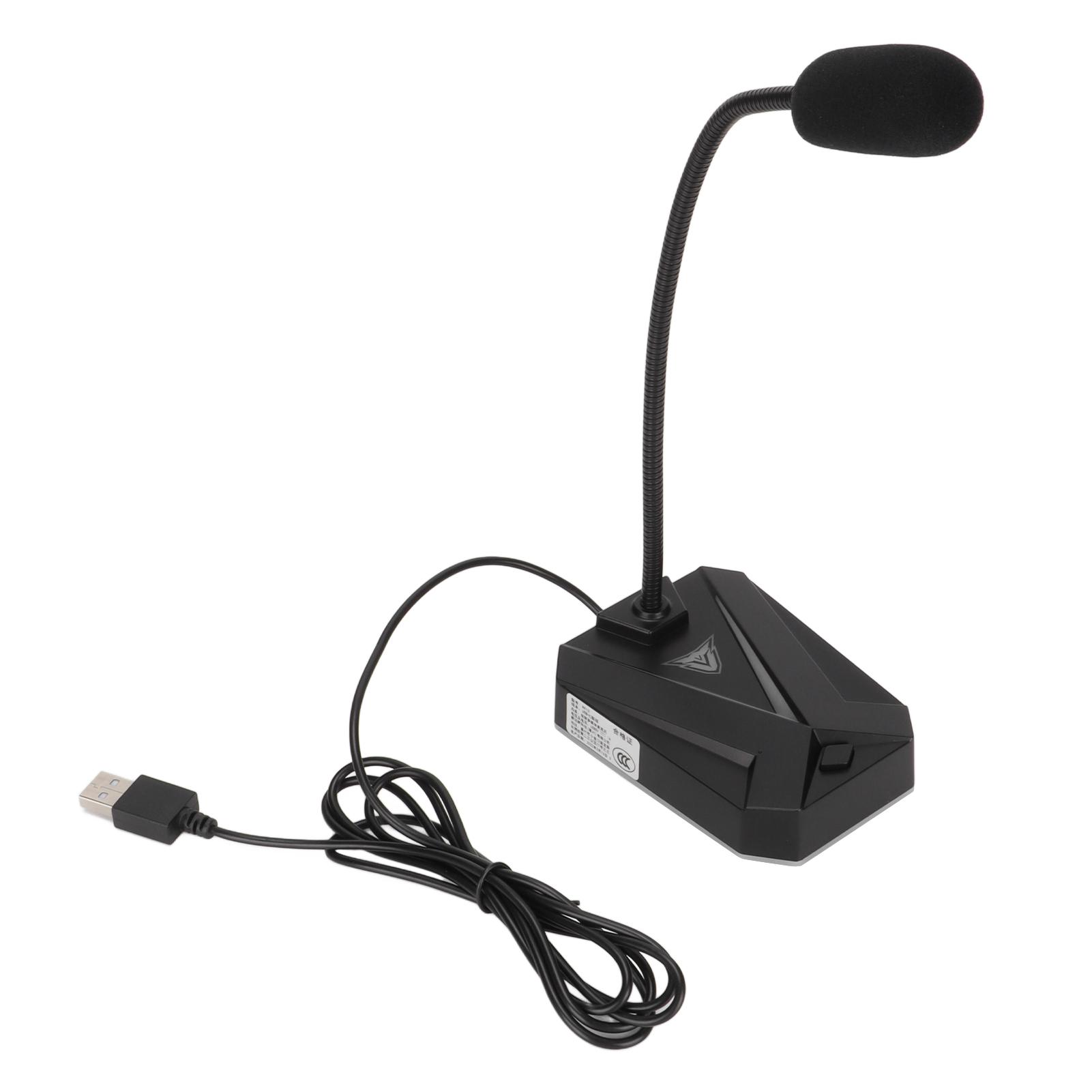 

Computer Microphone USB RGB Light Adjustable Gooseneck Noise Reduction 360 Degrees USB Microphone for Gaming Meeting Type 2